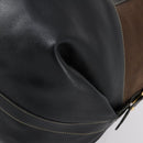 LOEWE Velazquez Boston Bag Leather Brown Gold Auth 146927-9