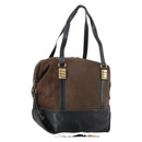 LOEWE Velazquez Boston Bag Leather Brown Gold Auth 146927-1