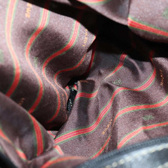 LOEWE Velazquez Boston Bag Leather Brown Gold Auth 146927