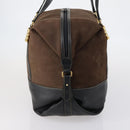 LOEWE Velazquez Boston Bag Leather Brown Gold Auth 146927-3