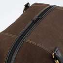 LOEWE Velazquez Boston Bag Leather Brown Gold Auth 146927-6