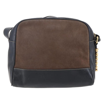 LOEWE Velazquez Shoulder Bag Leather Brown Gold Auth 146928 - 0