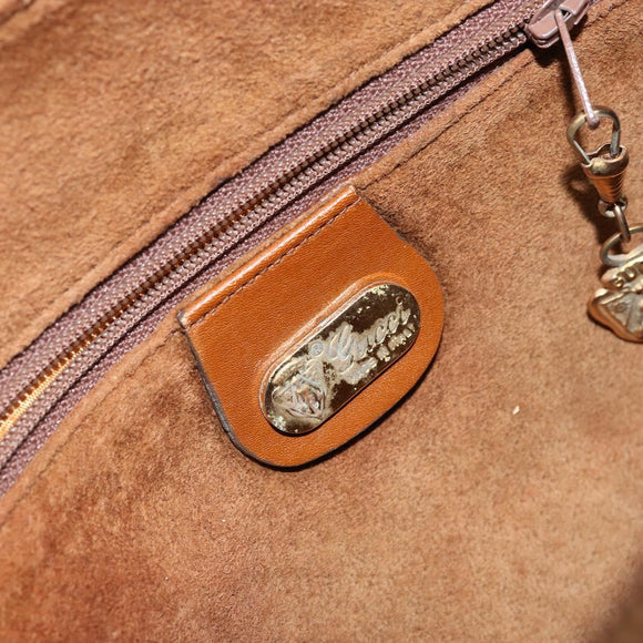 GUCCI Shoulder Bag Leather Brown Gold 007 115 4916 Auth 146929