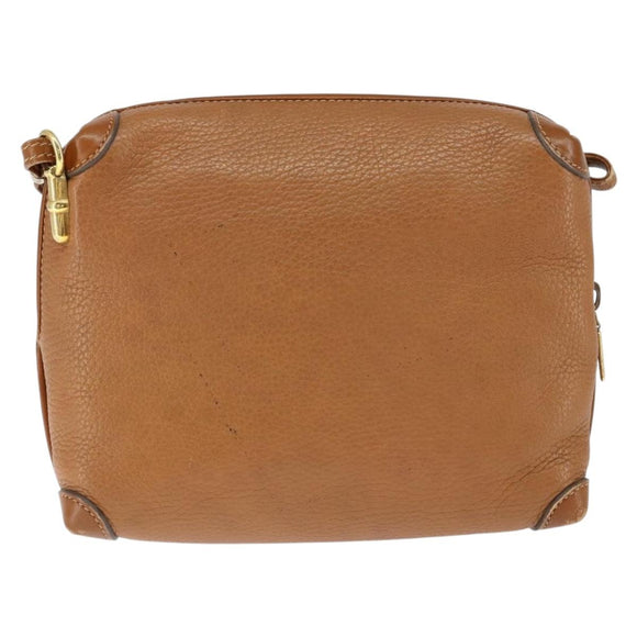 GUCCI Shoulder Bag Leather Brown Gold 007 115 4916 Auth 146929