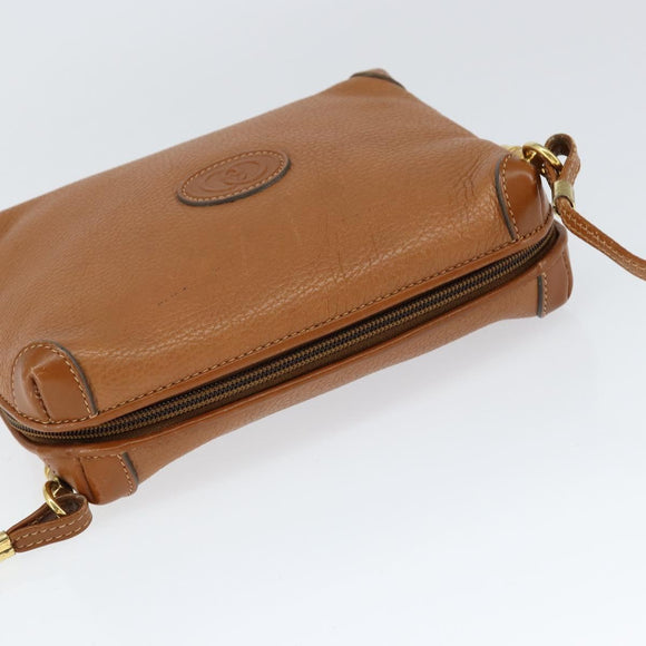 GUCCI Shoulder Bag Leather Brown Gold 007 115 4916 Auth 146929