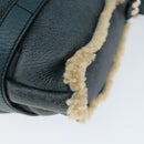 Salvatore Ferragamo Gancini Shoulder Bag Mouton Green Silver Auth 146931V-8