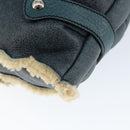 Salvatore Ferragamo Gancini Shoulder Bag Mouton Green Silver Auth 146931V-17