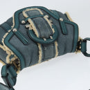 Salvatore Ferragamo Gancini Shoulder Bag Mouton Green Silver Auth 146931V-6