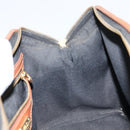 FENDI Pecan Canvas Hand Bag PVC Brown Gold Auth 146932-20