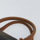 FENDI Pecan Canvas Hand Bag PVC Brown Gold Auth 146932-14