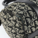 Christian Dior Trotter Canvas Mini Boston Bag Black Silver Auth 146933-14