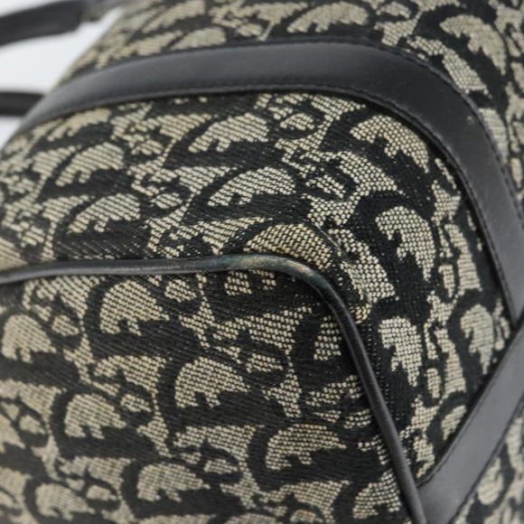 Christian Dior Trotter Canvas Mini Boston Bag Black Silver Auth 146933