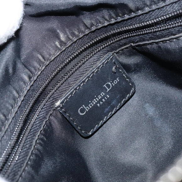 Christian Dior Trotter Canvas Mini Boston Bag Black Silver Auth 146933
