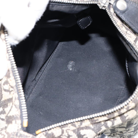 Christian Dior Trotter Canvas Mini Boston Bag Black Silver Auth 146933