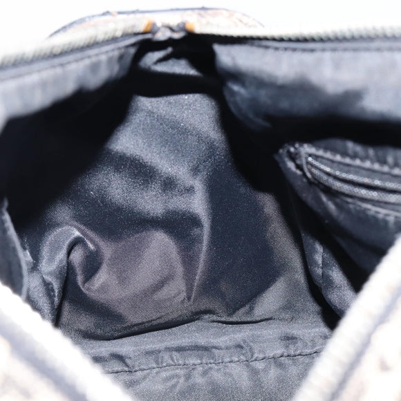 Christian Dior Trotter Canvas Mini Boston Bag Black Silver Auth 146933