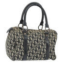 Christian Dior Trotter Canvas Mini Boston Bag Black Silver Auth 146933-1