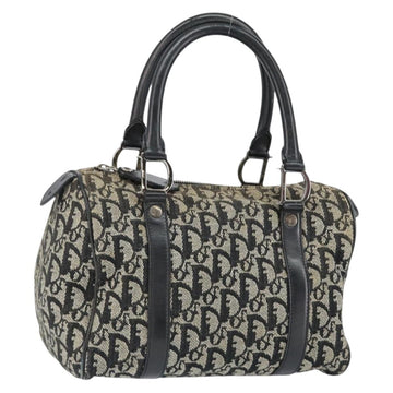 Christian Dior Trotter Canvas Mini Boston Bag Black Silver Auth 146933