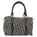 Christian Dior Trotter Canvas Mini Boston Bag Black Silver Auth 146933-13