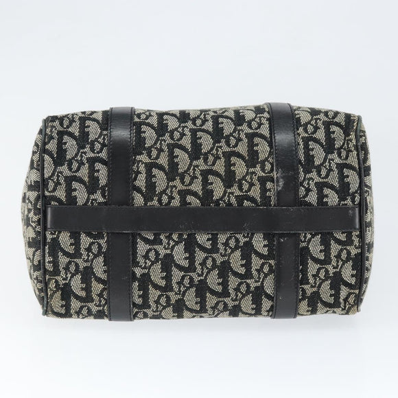 Christian Dior Trotter Canvas Mini Boston Bag Black Silver Auth 146933