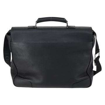 LOEWE Anagram Business Bag Leather 2way Black Silver Auth 146935 - 0