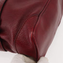 BURBERRY Shoulder Bag Leather Red Gold Auth 146940-9