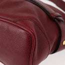 BURBERRY Shoulder Bag Leather Red Gold Auth 146940-14