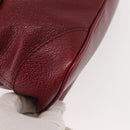 BURBERRY Shoulder Bag Leather Red Gold Auth 146940-15