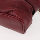 BURBERRY Shoulder Bag Leather Red Gold Auth 146940-16