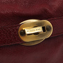 BURBERRY Shoulder Bag Leather Red Gold Auth 146940-17