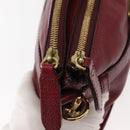 BURBERRY Shoulder Bag Leather Red Gold Auth 146940-10