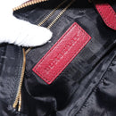BURBERRY Shoulder Bag Leather Red Gold Auth 146940-11