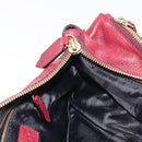 BURBERRY Shoulder Bag Leather Red Gold Auth 146940-18