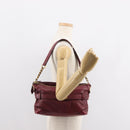 BURBERRY Shoulder Bag Leather Red Gold Auth 146940-23