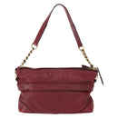 BURBERRY Shoulder Bag Leather Red Gold Auth 146940-2