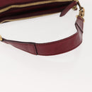 BURBERRY Shoulder Bag Leather Red Gold Auth 146940-7