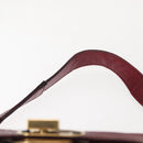 BURBERRY Shoulder Bag Leather Red Gold Auth 146940-8