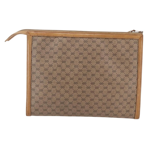 GUCCI Micro GG Supreme Clutch Bag PVC Beige 17 039 1995 Auth 146941