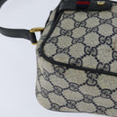 GUCCI GG Supreme Sherry Line Shoulder Bag PVC Navy Gold 904 02 049 Auth 146942-9