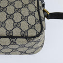 GUCCI GG Supreme Sherry Line Shoulder Bag PVC Navy Gold 904 02 049 Auth 146942-16