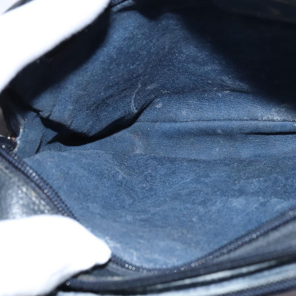 GUCCI GG Supreme Sherry Line Shoulder Bag PVC Navy Gold 904 02 049 Auth 146942