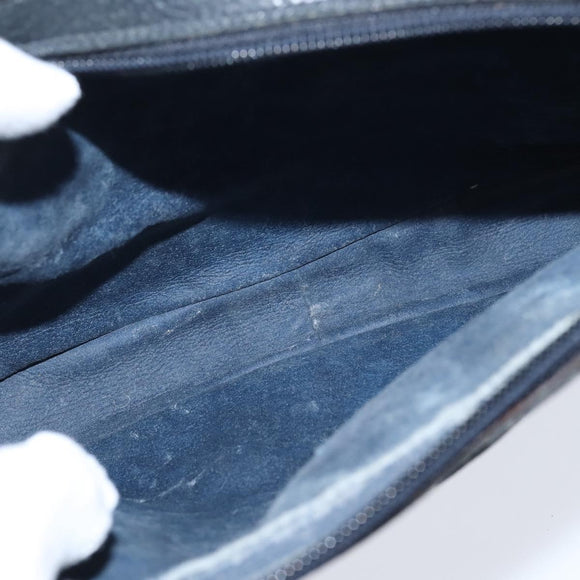 GUCCI GG Supreme Sherry Line Shoulder Bag PVC Navy Gold 904 02 049 Auth 146942