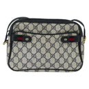 GUCCI GG Supreme Sherry Line Shoulder Bag PVC Navy Gold 904 02 049 Auth 146942-13