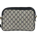 GUCCI GG Supreme Sherry Line Shoulder Bag PVC Navy Gold 904 02 049 Auth 146942-2