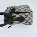 GUCCI GG Supreme Sherry Line Shoulder Bag PVC Navy Gold 904 02 049 Auth 146942-3