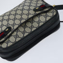 GUCCI GG Supreme Sherry Line Shoulder Bag PVC Navy Gold 904 02 049 Auth 146942-6