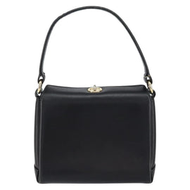 GUCCI Shoulder Bag Leather Black Gold Auth 146943 - 0