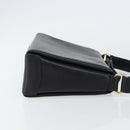 GUCCI Shoulder Bag Leather Black Gold Auth 146943-3