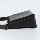 GUCCI Shoulder Bag Leather Black Gold Auth 146943-4