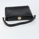 GUCCI Shoulder Bag Leather Black Gold Auth 146943-7