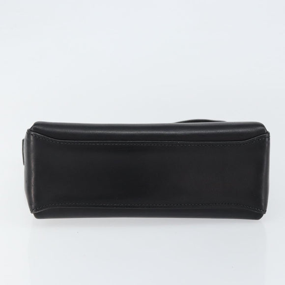 GUCCI Shoulder Bag Leather Black Gold Auth 146943